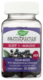 NATURES WAY: Sambucus Elderberry Sleep Immune Gummies, 50 ea