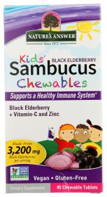 NATURES ANSWER: Kids Black Elderberry Sambucus Chewables, 45 tb