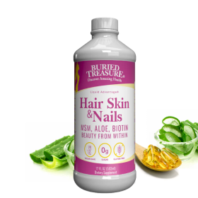 Hair, Skin and Nails Liquid Supplement, with MSM, Biotin, and Aloe Vera, Comprehensive Beauty Support, 16 servings