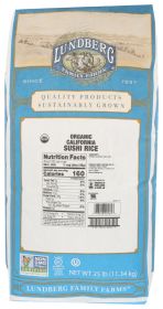 Lundberg Farms F514 White Short Sushi Rice (1x25lb)