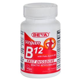 Deva Vegan Vitamins - B12 Sublingual - 90 Sublingual Tablets