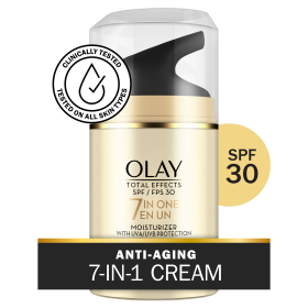 Olay Total Effects Face Moisturizer SPF 30, Sun Protection for All Skin Types, 1.7 fl oz