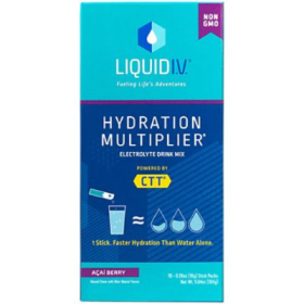 LIQUID IV: Hydration Multiplier Acai Berry Electrolyte Drink Mix 10 Count Sticks, 5.65 oz