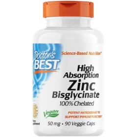 DOCTORS BEST: High Absorption Zinc Bisglycinate 50Mg, 90 vc