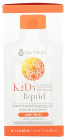 YOUTHEORY: K2D3 Liquid Peach Flavor, 12 fo