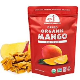 Mavuno Harvest Mango Dried Fruit Snacks | Unsweetened Organic Dried Mango Slices