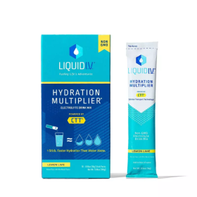 LIQUID IV: Hydration Multiplier Lemon Lime Electrolyte Drink Mix 10 Count Sticks, 5.65 oz